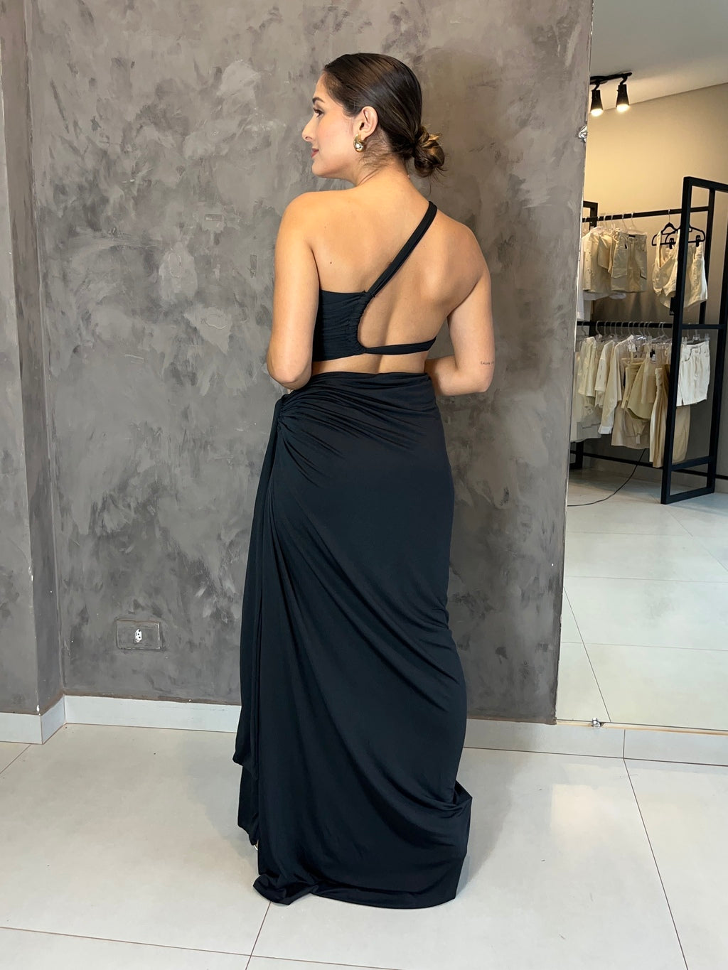 Conjunto Saia Longa e Cropped Jade