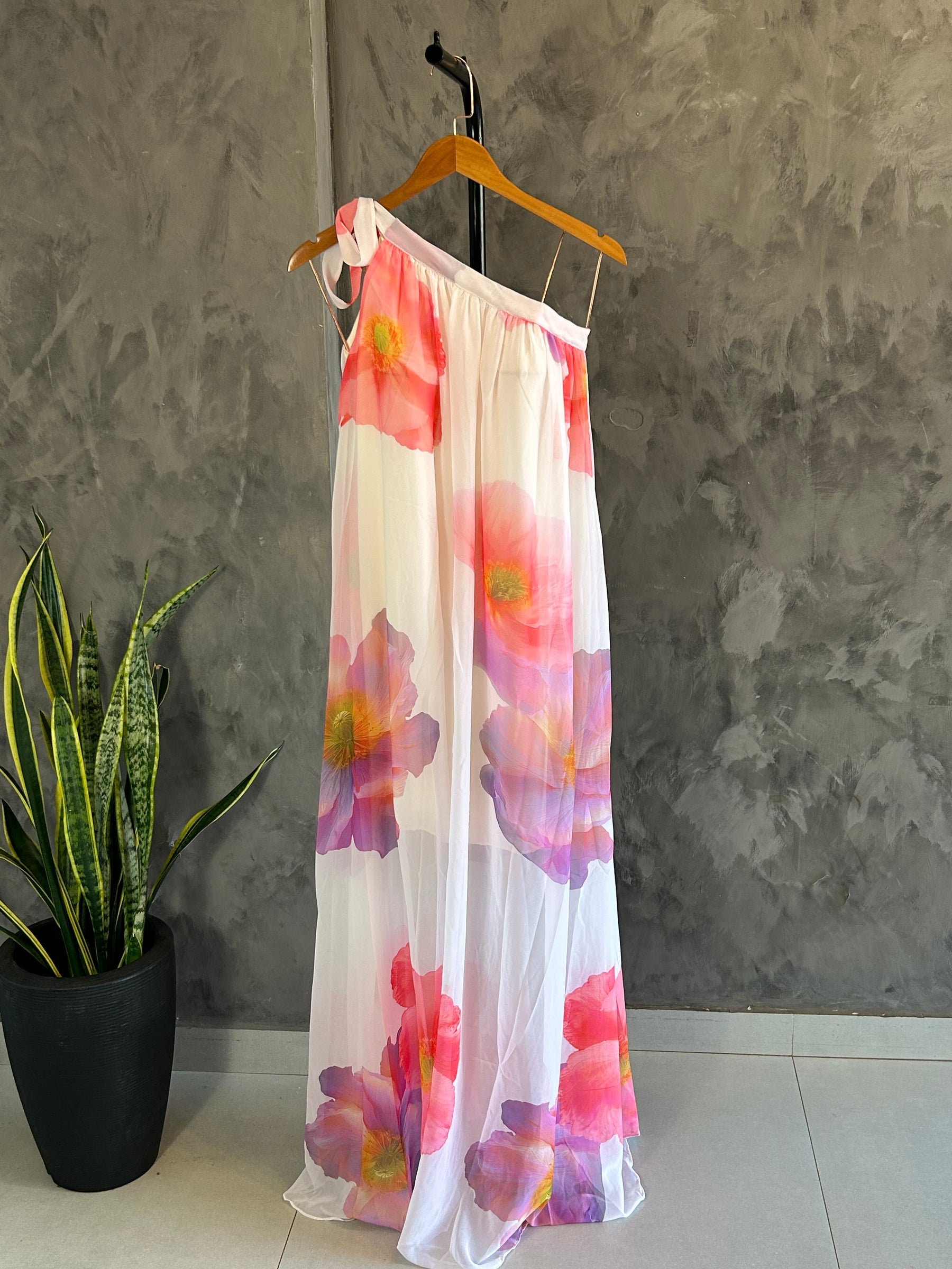 Vestido Longo Fluido Solto Floral