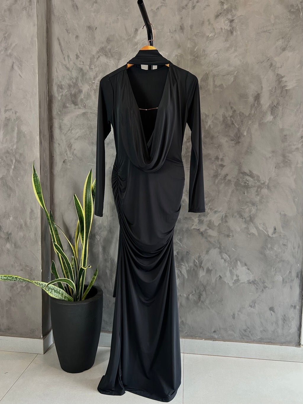 Vestido Longo Manga Longa Nick