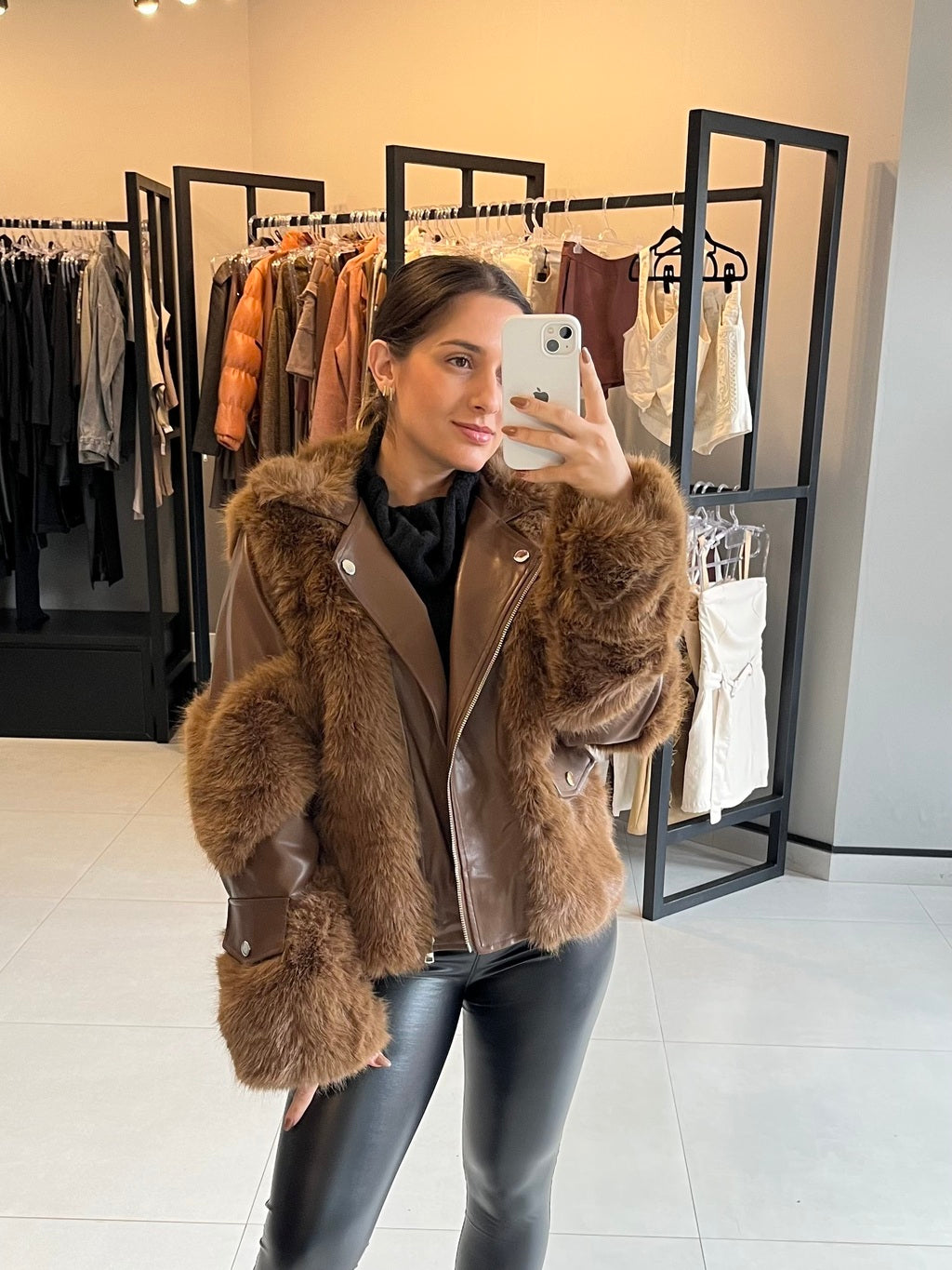 Jaqueta Feminina de Pelo para Inverno