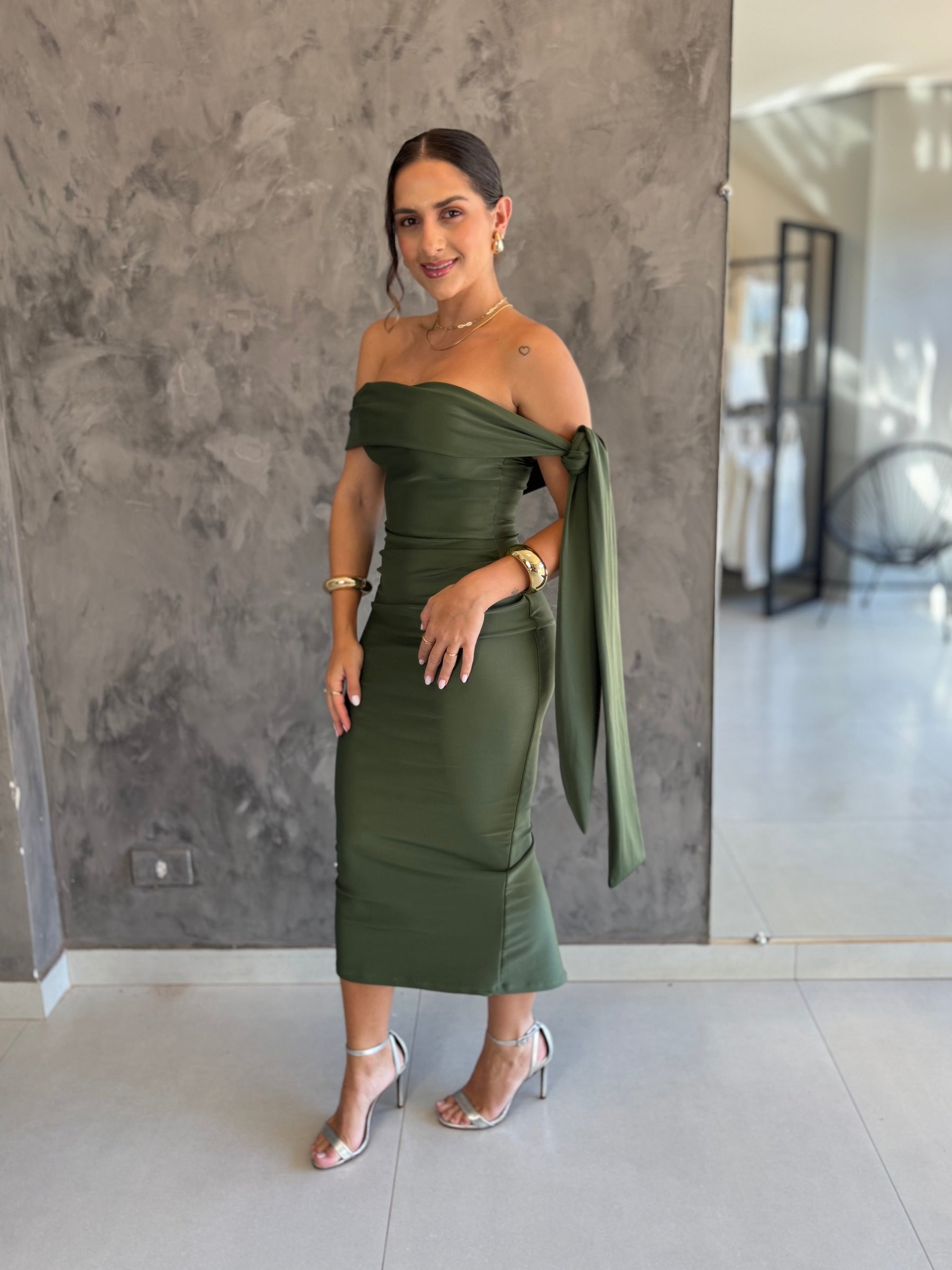 Vestido de Festa Midi Prada Cindy