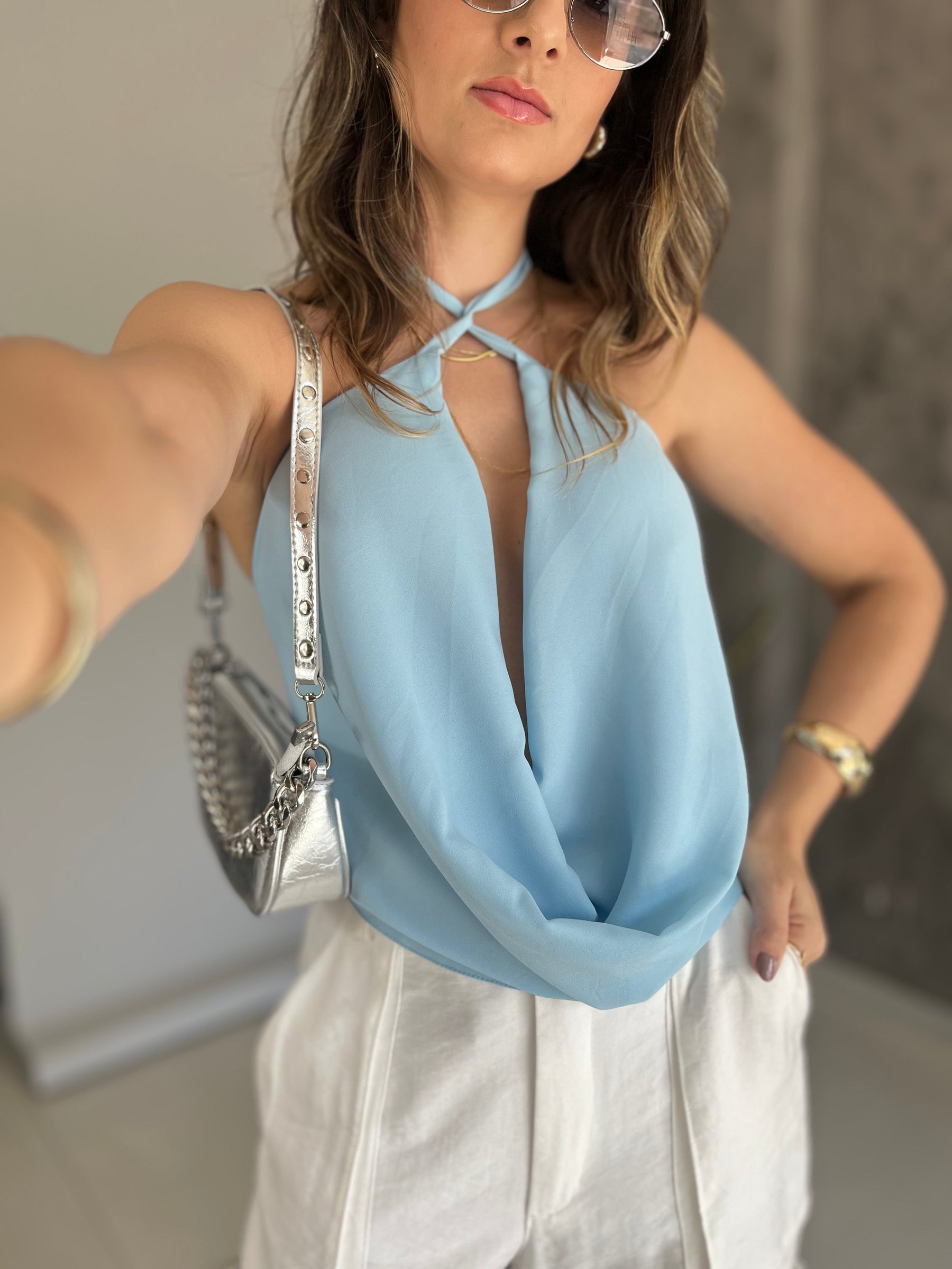 Blusa Voal Gola Boba Multiformas- Vanessa