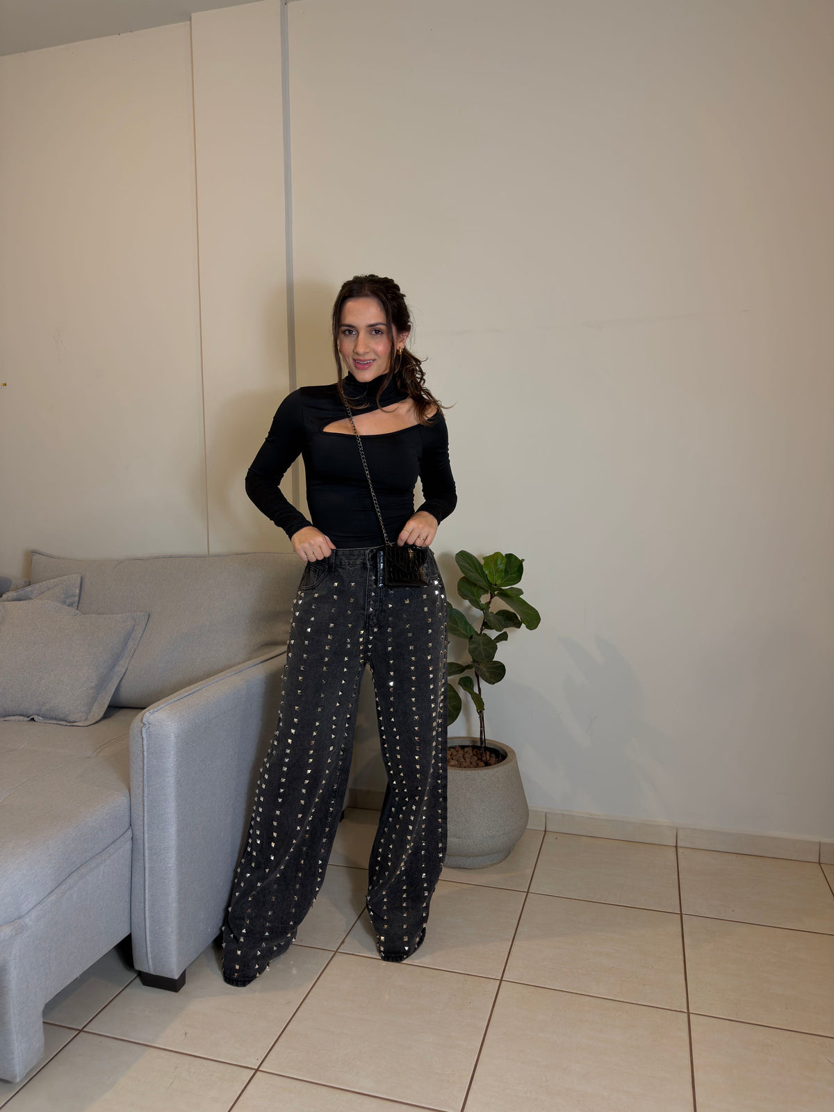 Calça Jeans Rebite