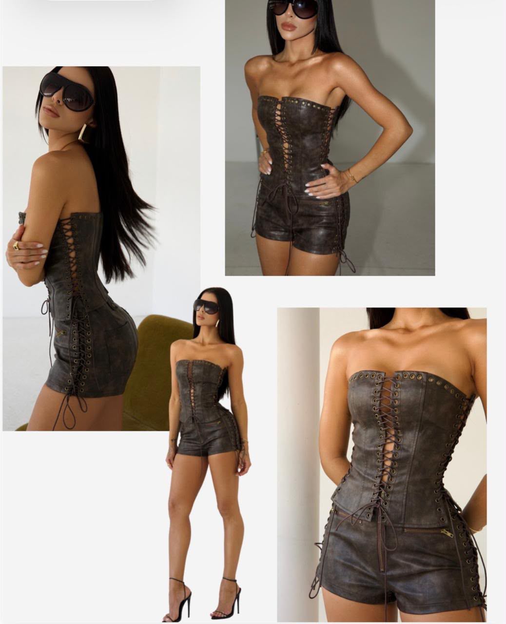 Corset em Couro Ilhós Maisa