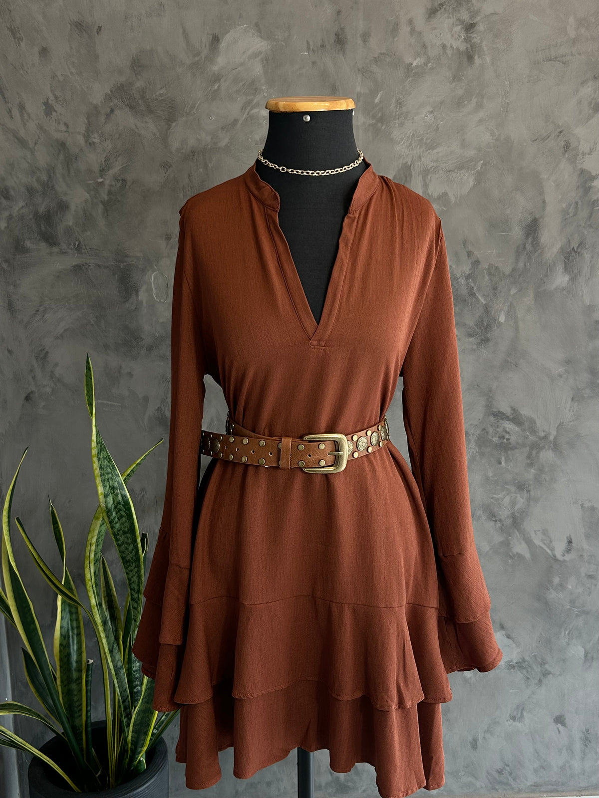 Vestido de Babados Boho Chocolate - Yeskla
