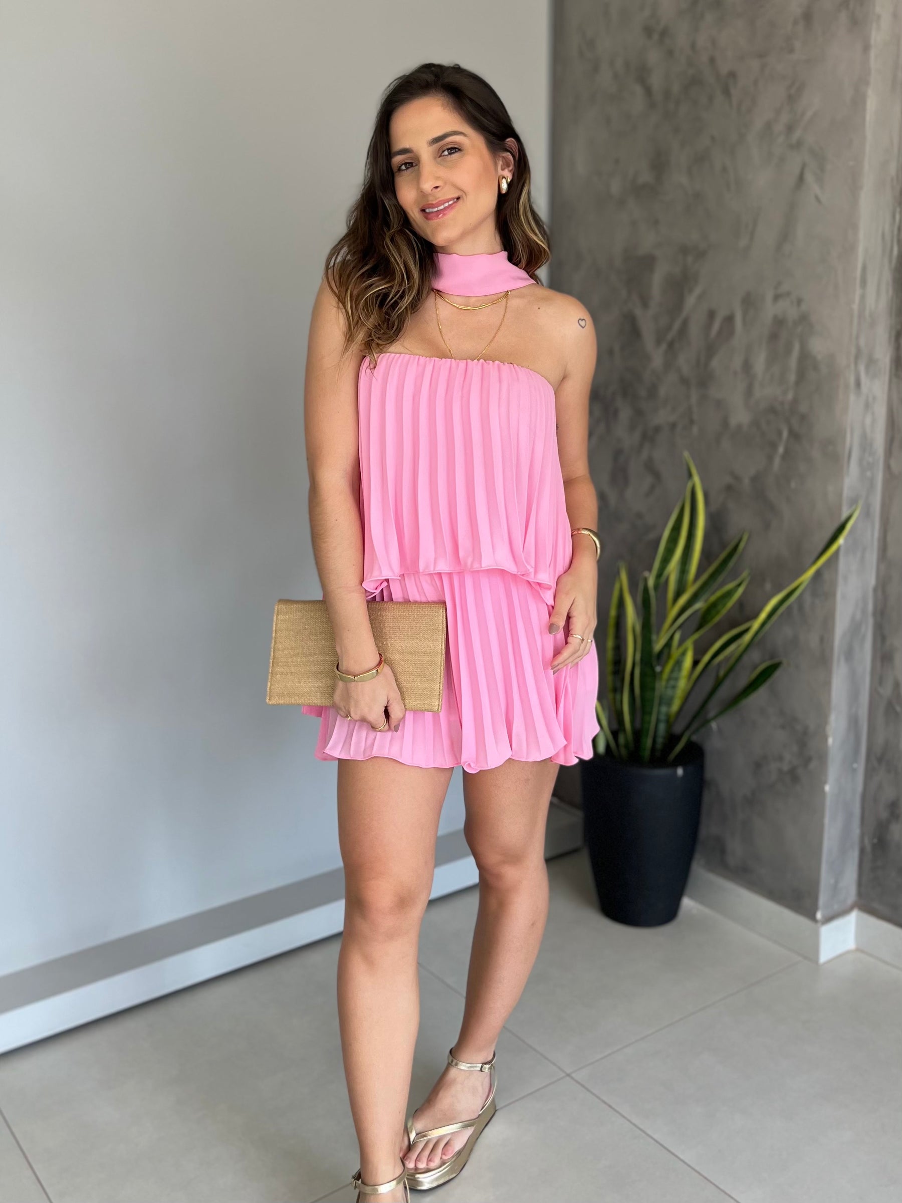 Conjunto Curto Plissado- Aline