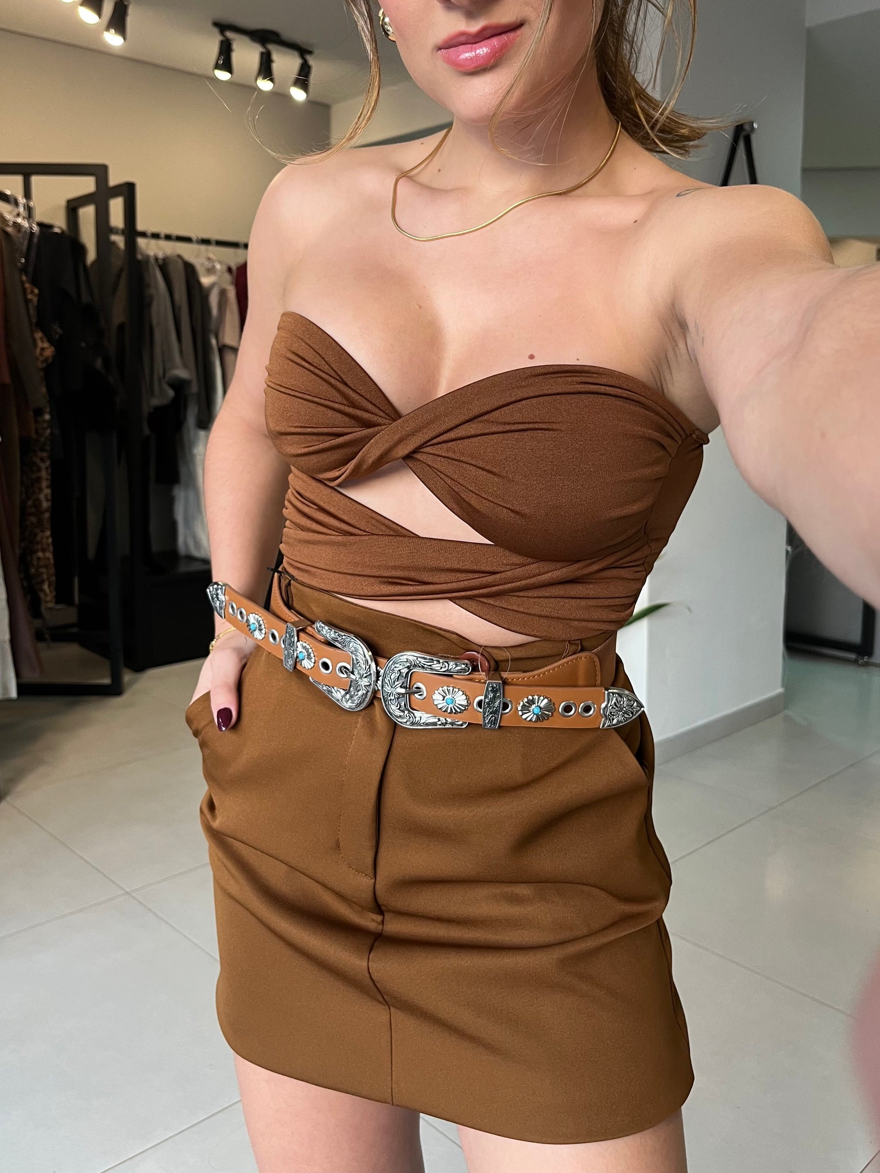 Body Feminino Torcido Tomara que Caia - Helena