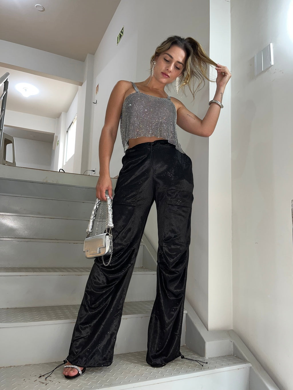 Calça Feminina Jogger Despojada com Brilho