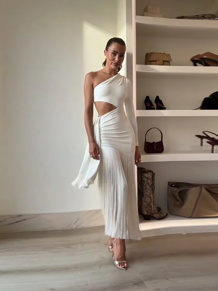 Vestido Feminino Elegante Franjas | Vestido para Festa e Ocasiões Especiais