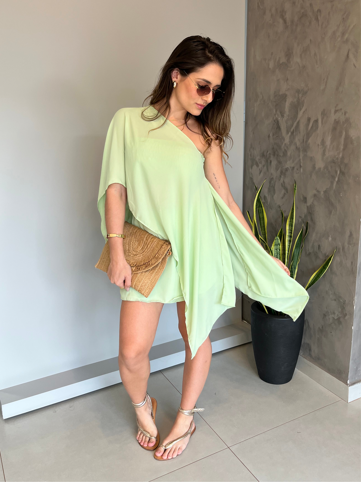 Conjunto Bata e Saia curta- Pietra