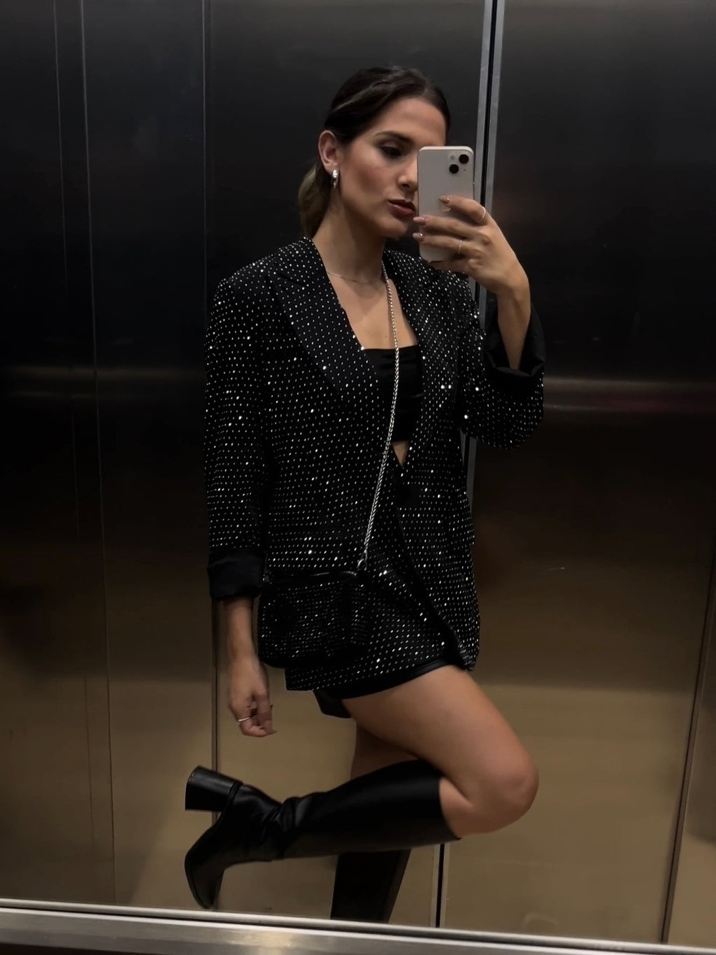 Blazer Feminino Oversized com Brilho – Diamond