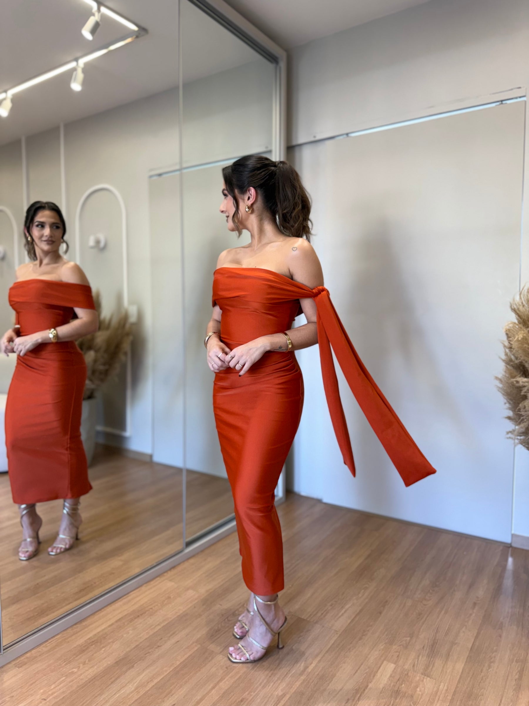 Vestido de Festa Midi Prada Cindy