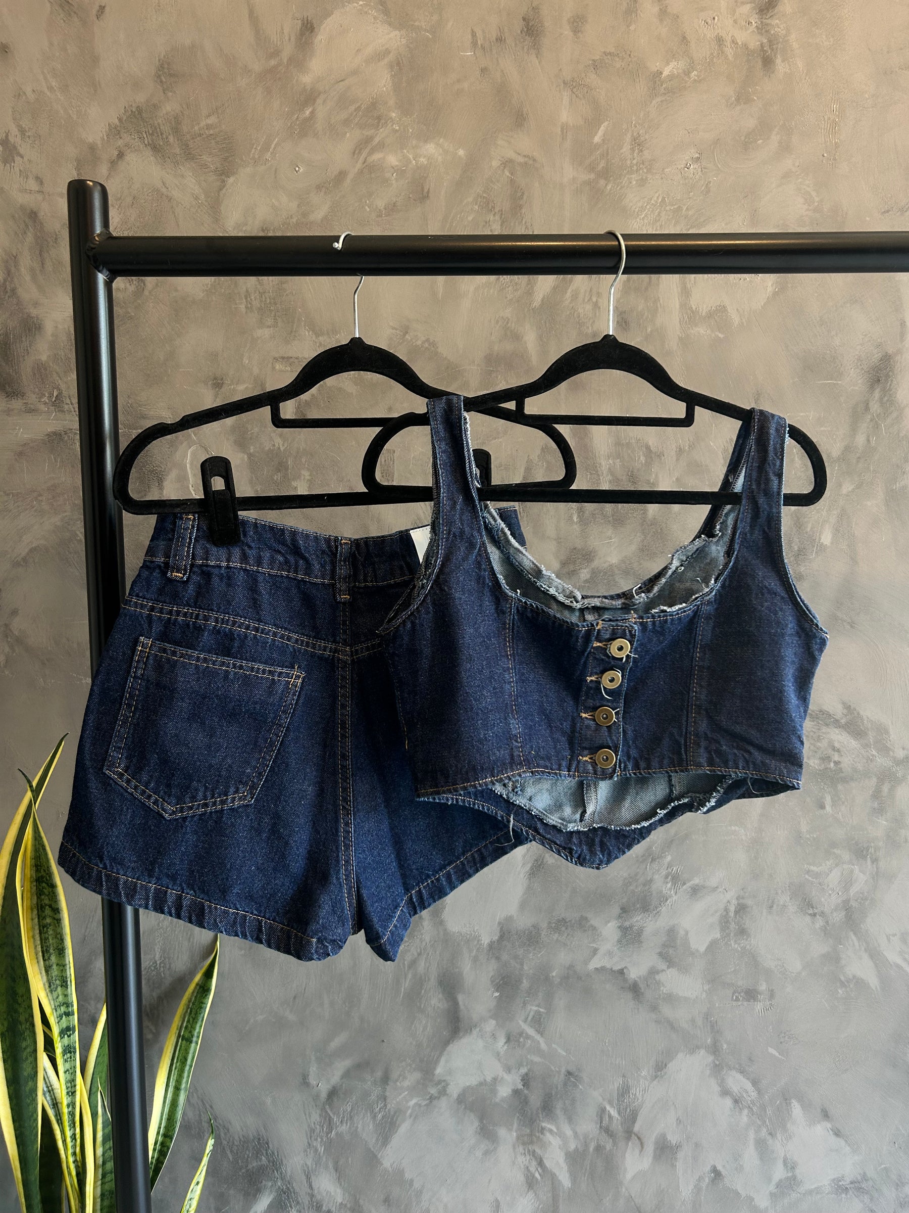 Conjunto Feminino Jeans Western- Marinho