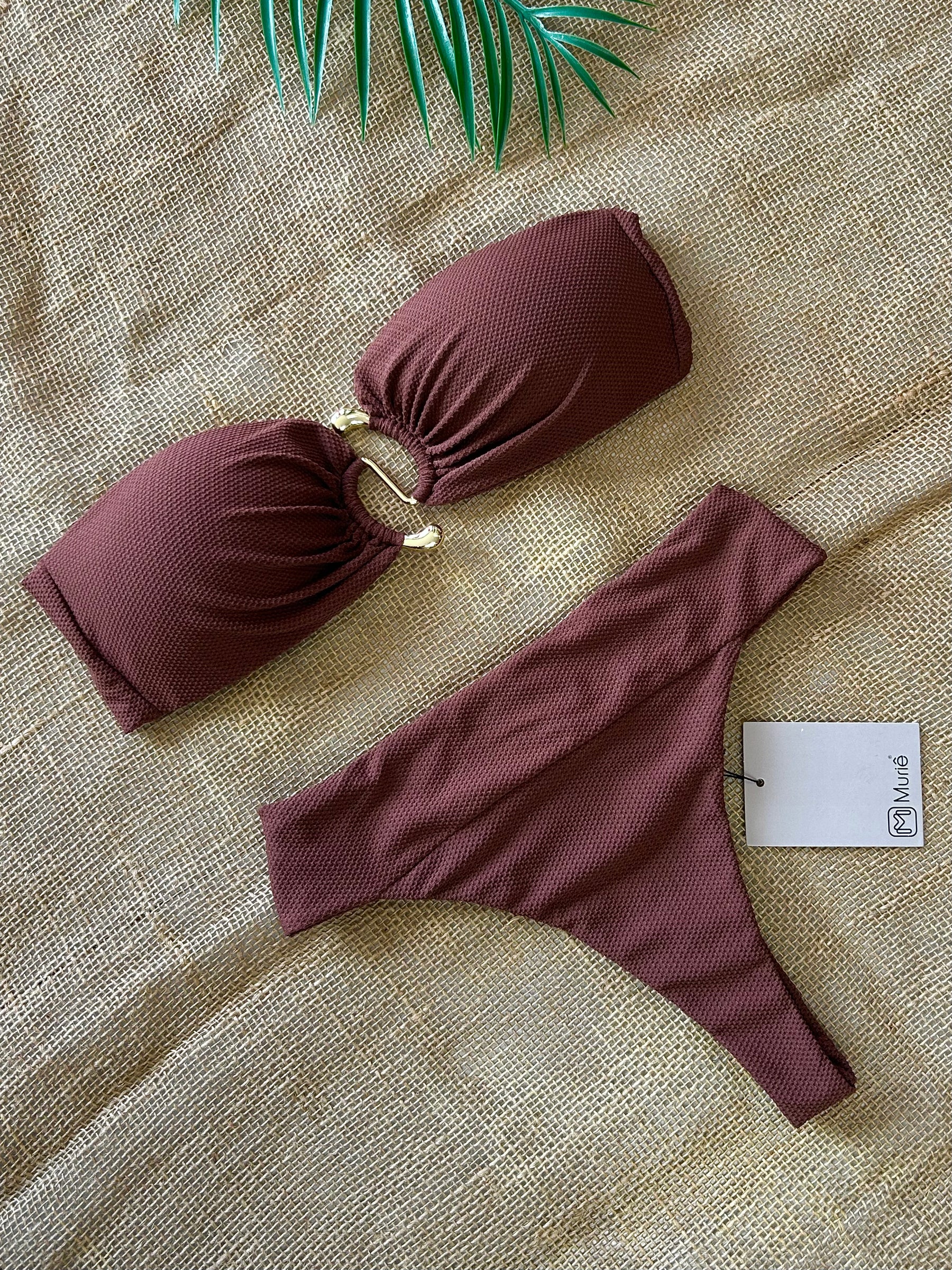 Biquíni tomara que caia organic - Cacau