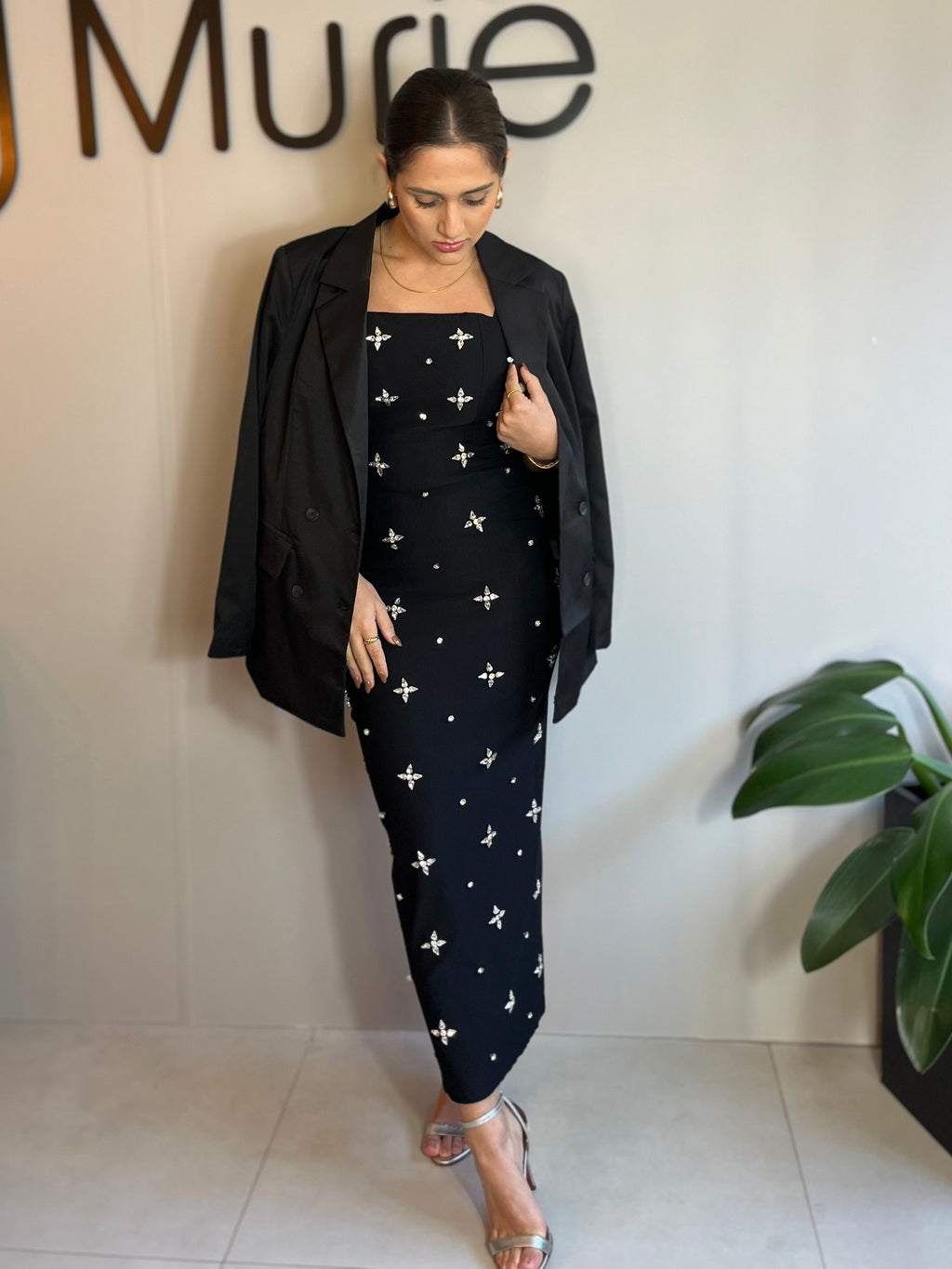 Vestido Feminino Midi Pedrarias para Festa