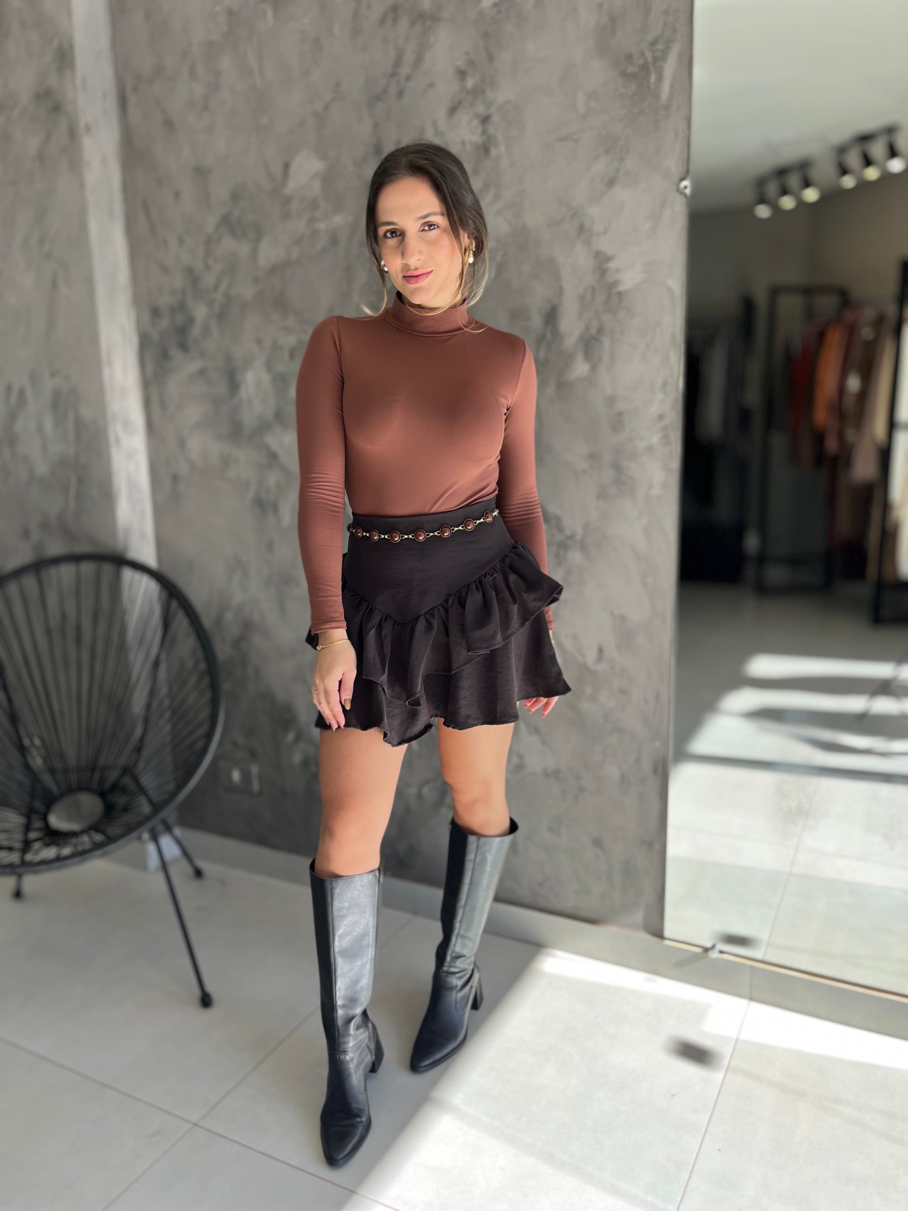 Body Poliamida Manga Longa Basic