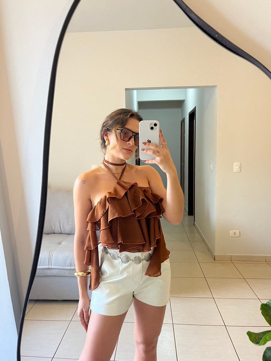 Cropped Bata Feminino com Babados Boho Chic