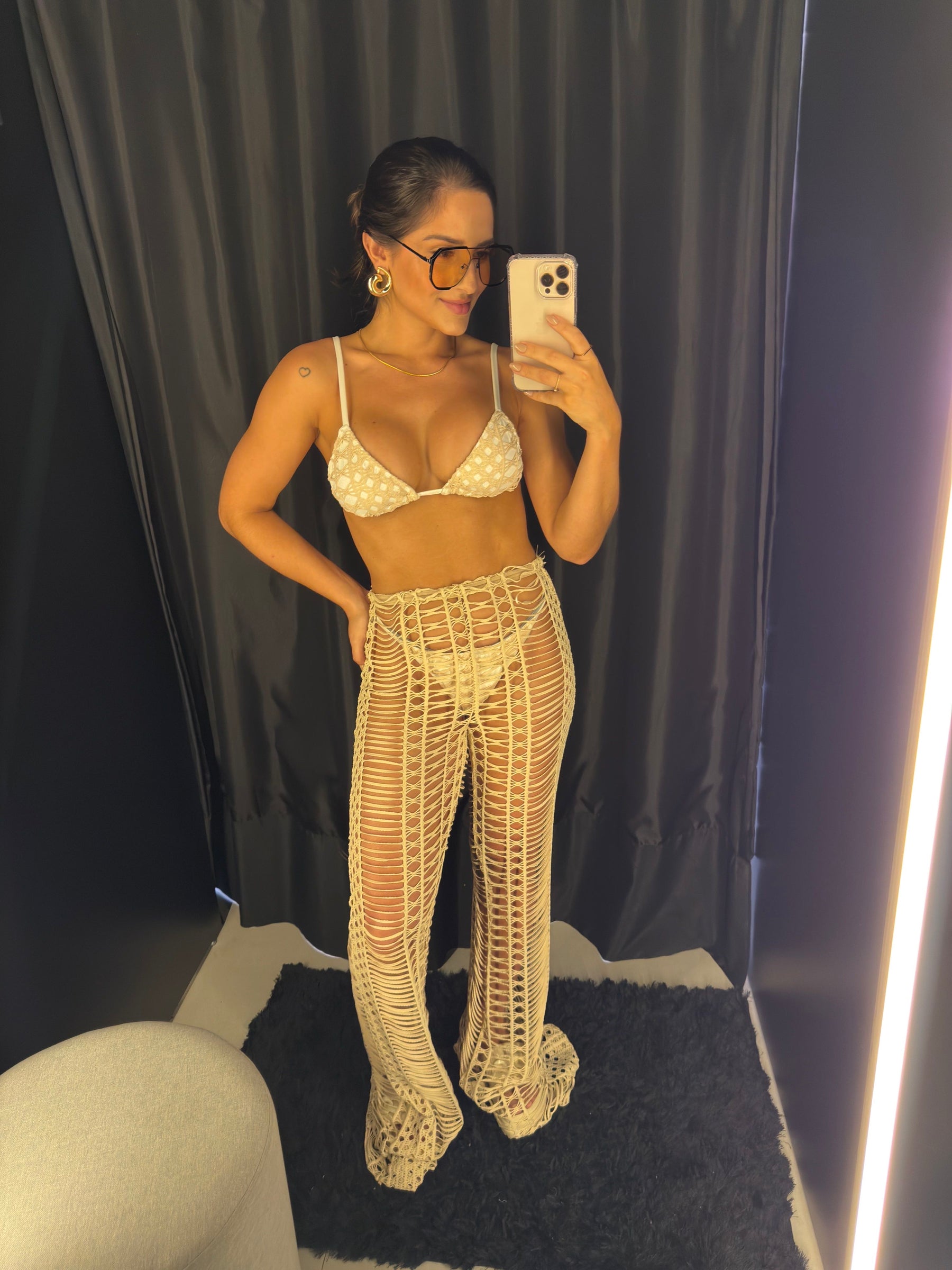 Calça Crochet saída de praia