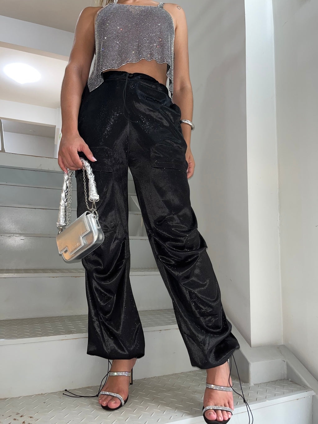 Calça Feminina Jogger Despojada com Brilho