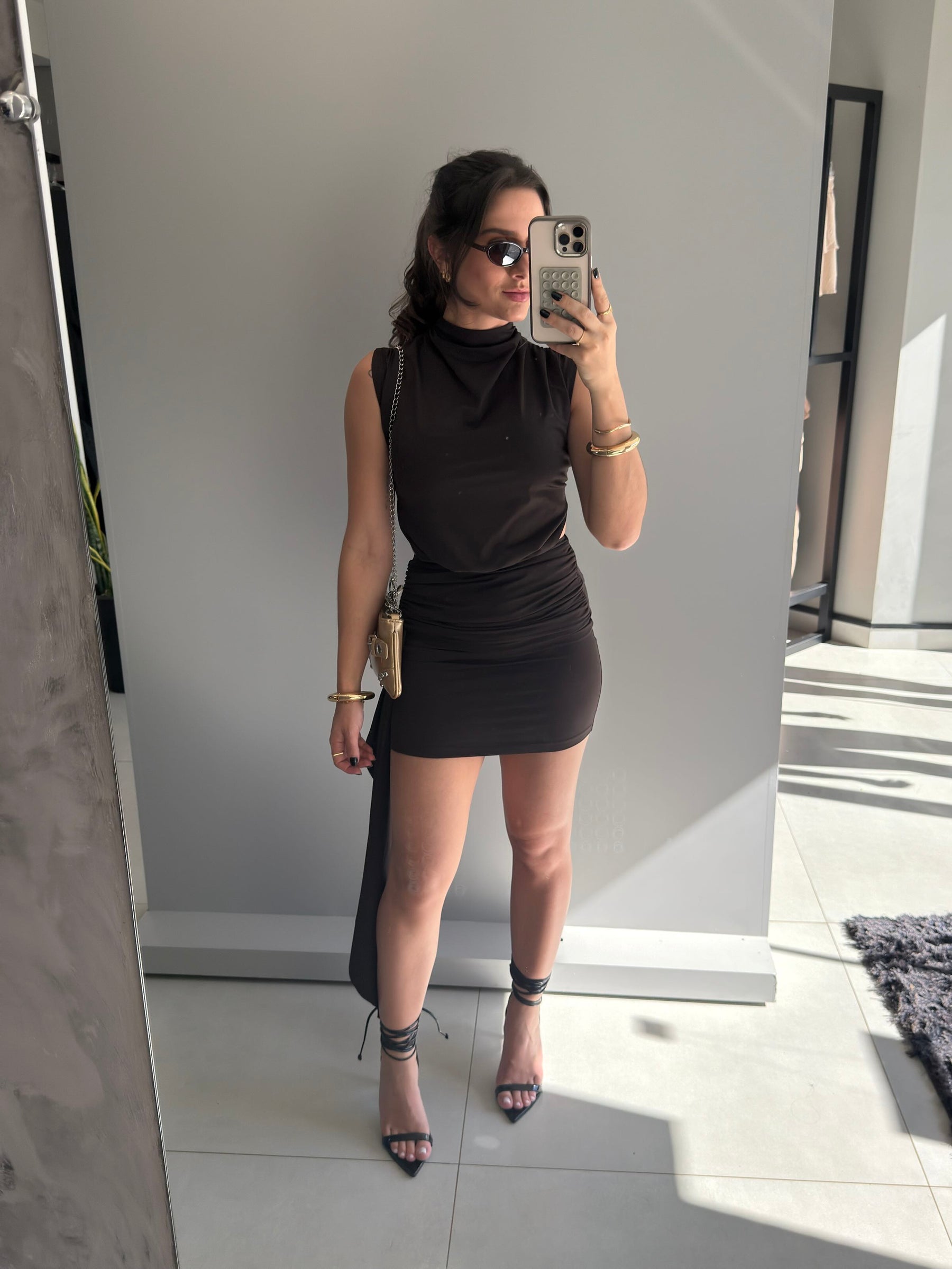Vestido Justo Drapeado Darling Choc