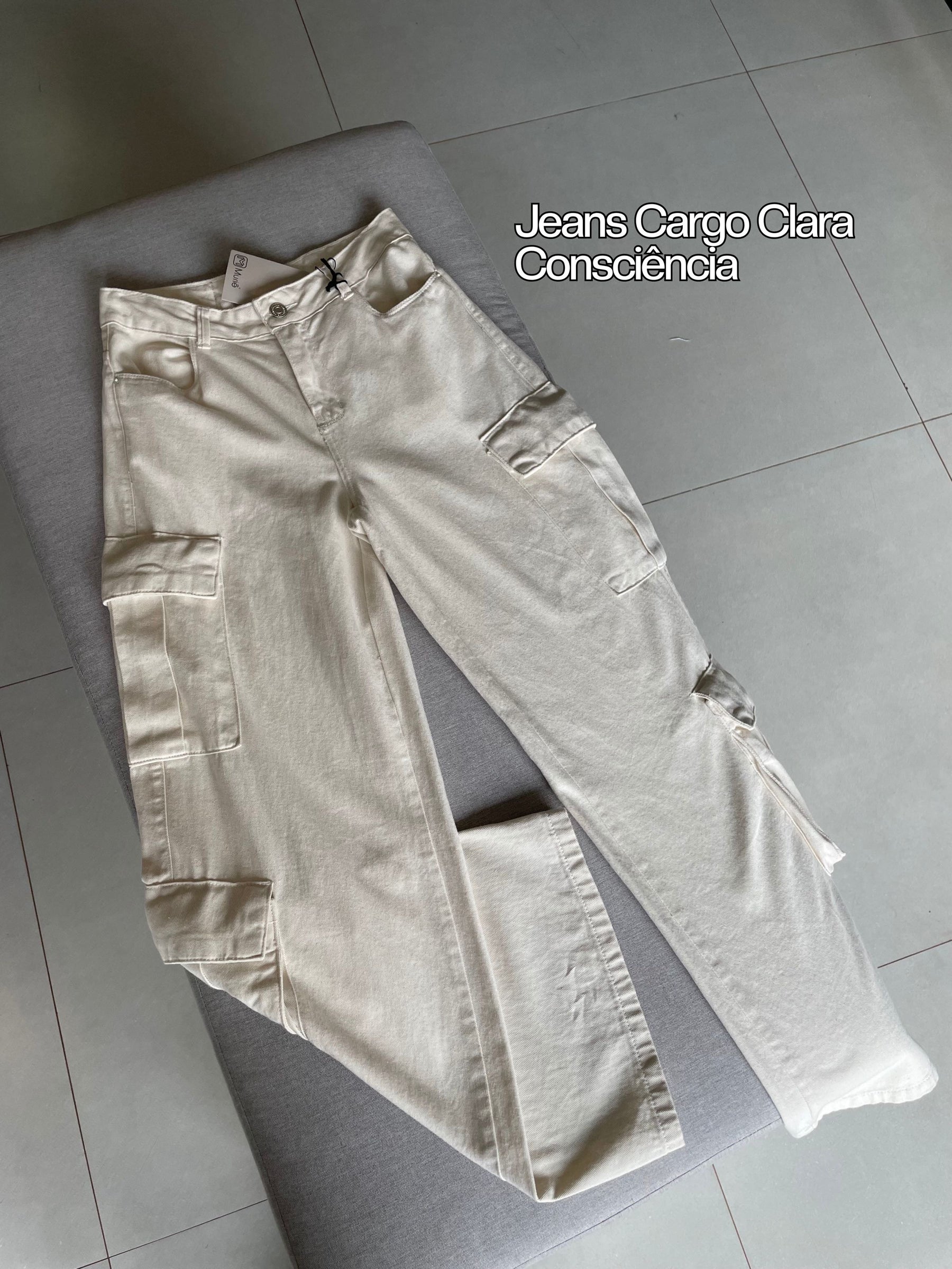 Calça Jeans Cargo Off White- Consciência