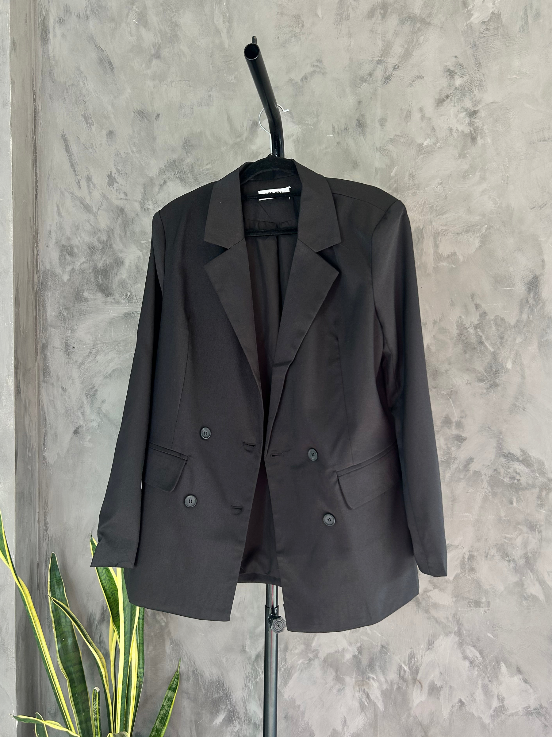 Blazer Feminino Alfaiataria Oversized- Preto