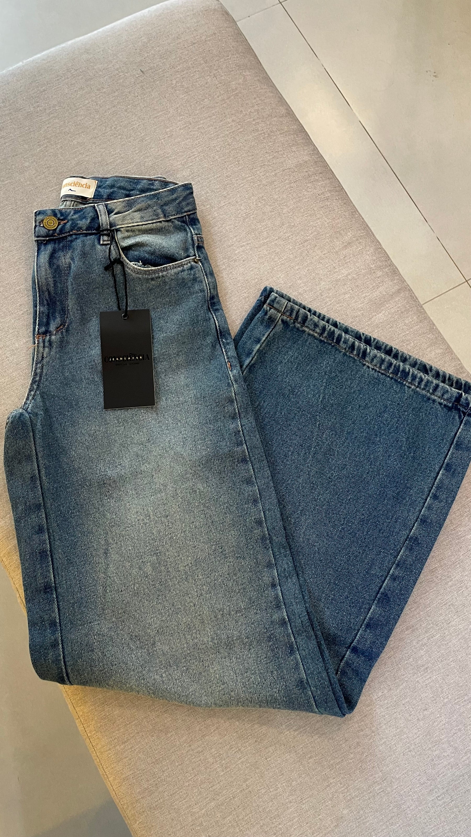 Calça Jeans Wide Leg Sky Sujinho - Consciência