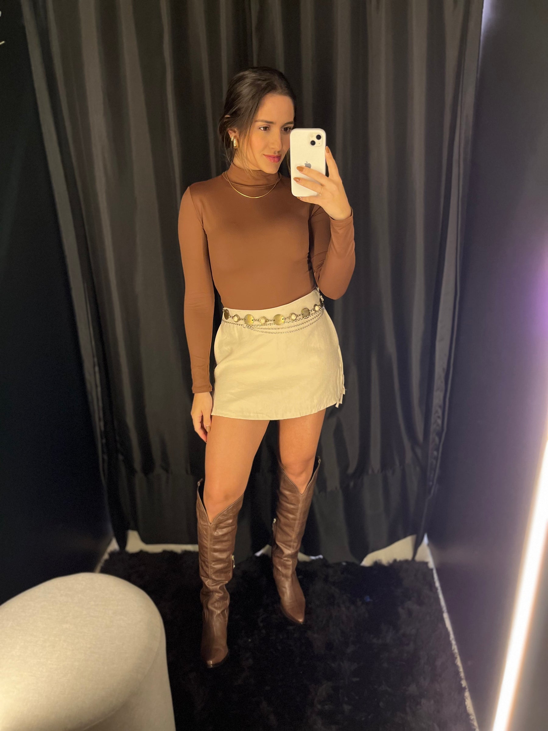 Short Saia Sarjado Sofia