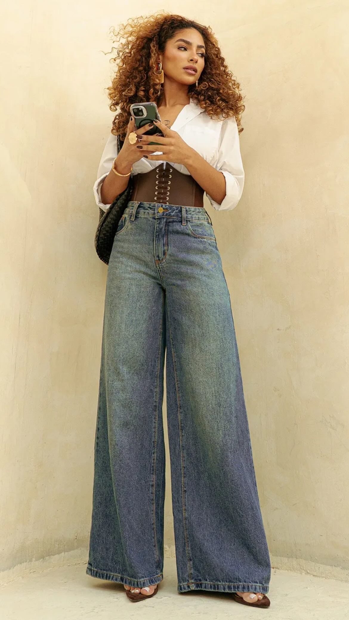 Calça Jeans Wide Leg Sky Sujinho - Consciência