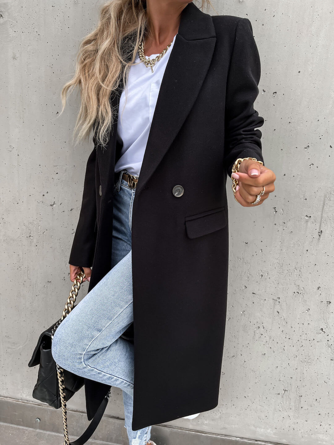 Casaco Feminino Longo de Lã Batida | Elegante e Aconchegante para o Inverno