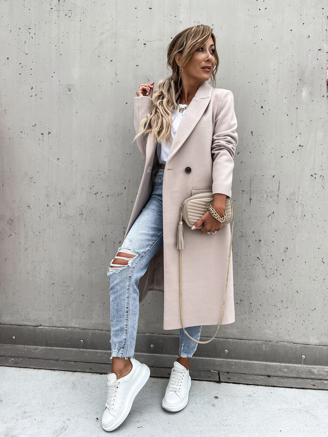 Casaco Sobretudo Feminino Longo de Lã Batida | para o Inverno
