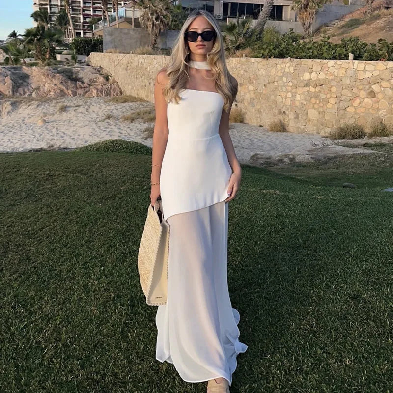Vestido Longo Amarelo Estruturado Minimalista – Moda Festa Elegante