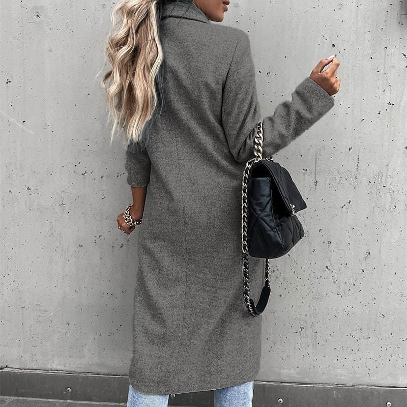 Casaco Feminino Longo de Lã Batida | Elegante e Aconchegante para o Inverno
