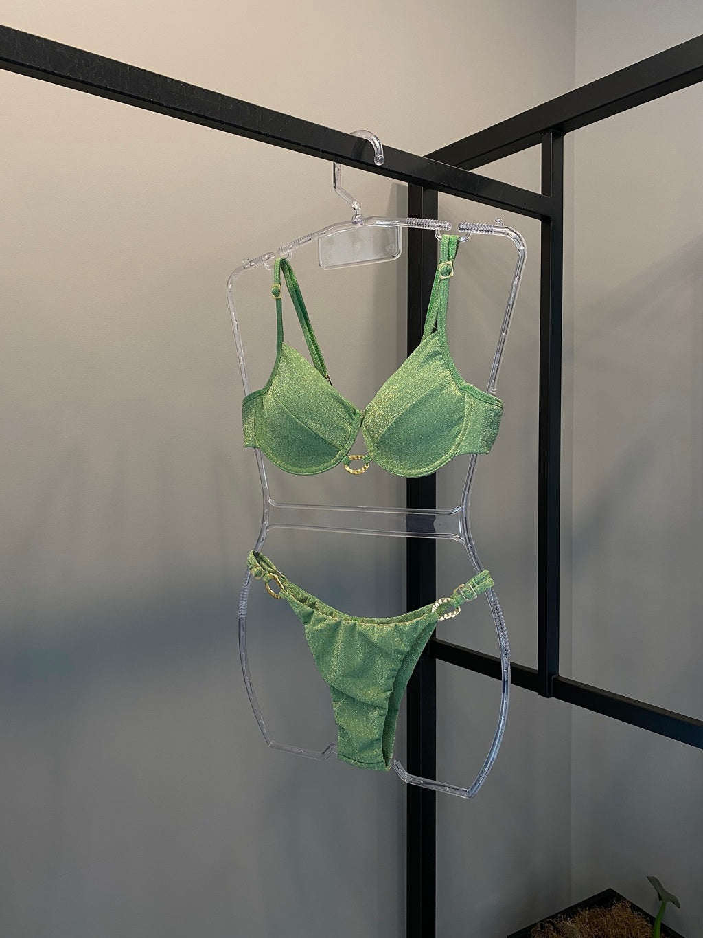 Biquini elo verde lurex