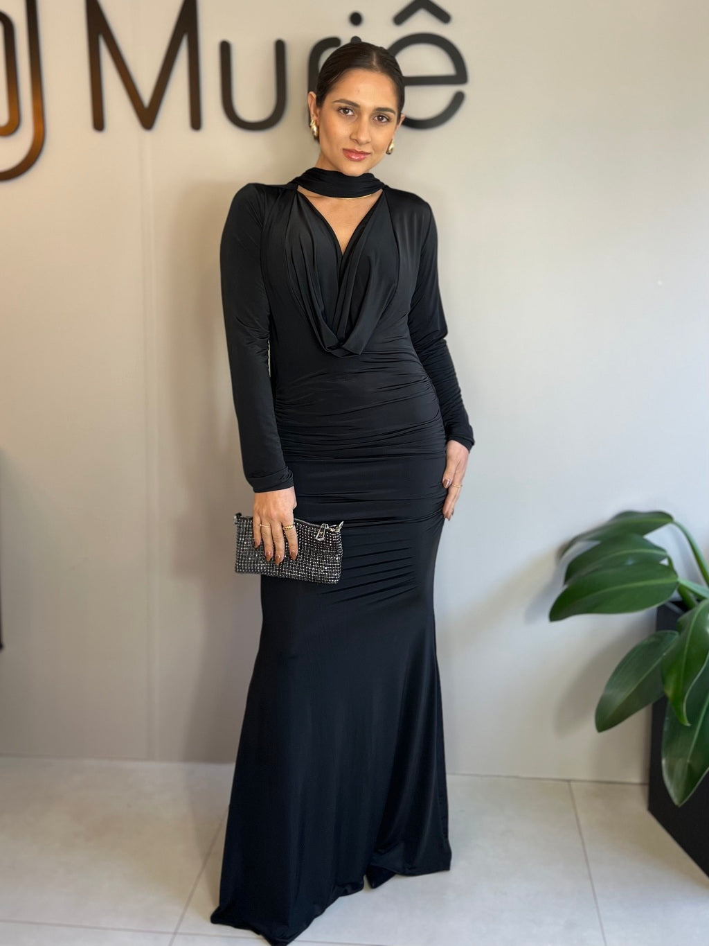 Vestido Longo Manga Longa Nick