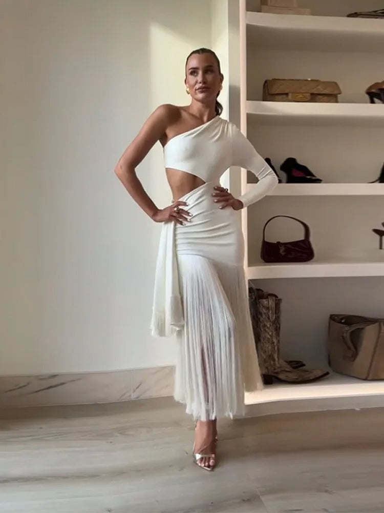 Vestido Feminino Elegante Franjas | Vestido para Festa e Ocasiões Especiais