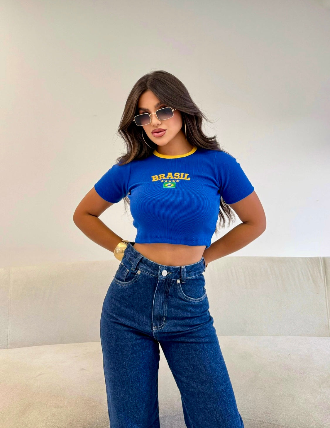 Camiseta cropped Brasil
