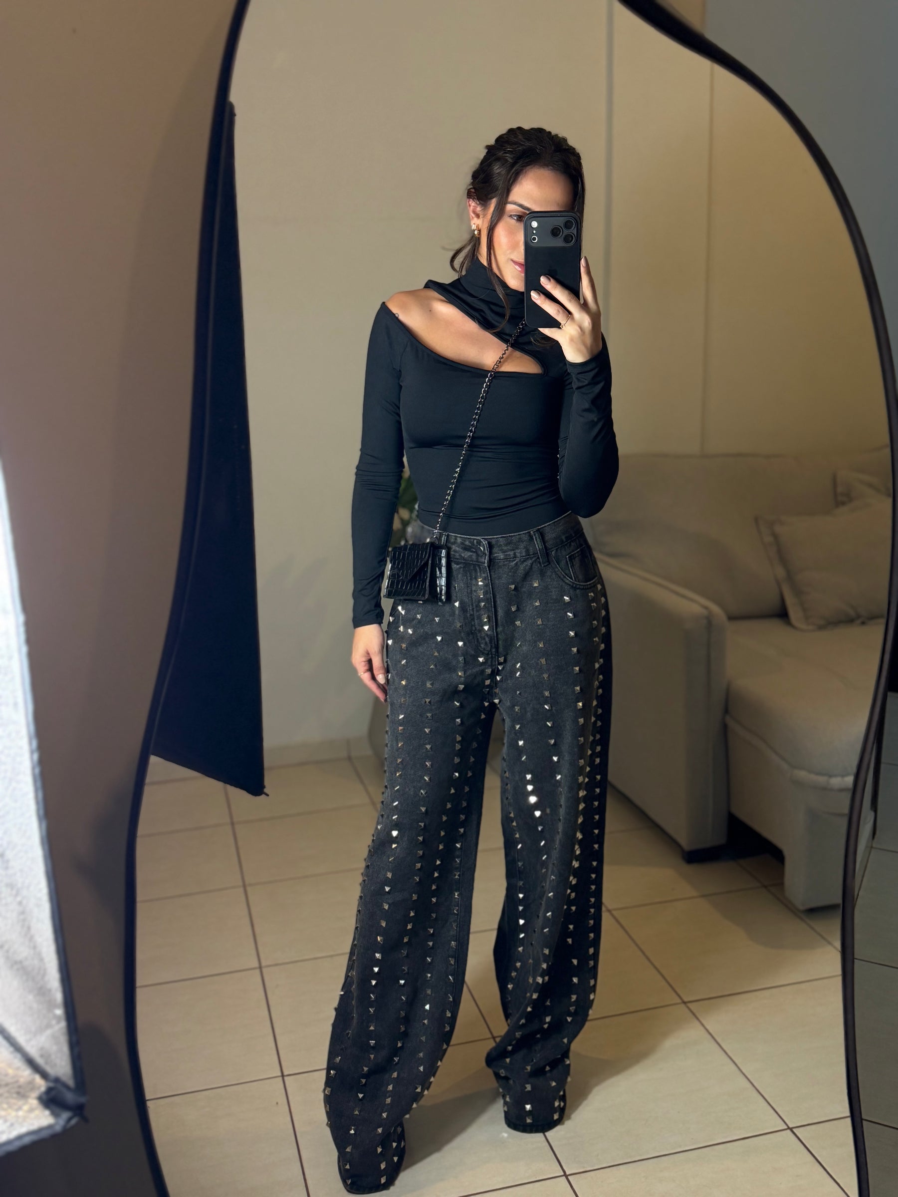 Calça Jeans Rebite