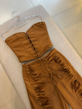 Conjunto Suede com Franjas Western Country