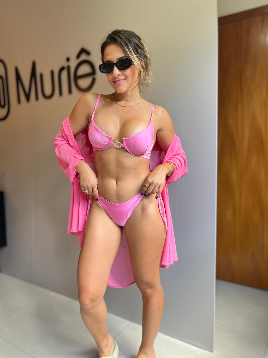 Biquini aro aguas belas rosa