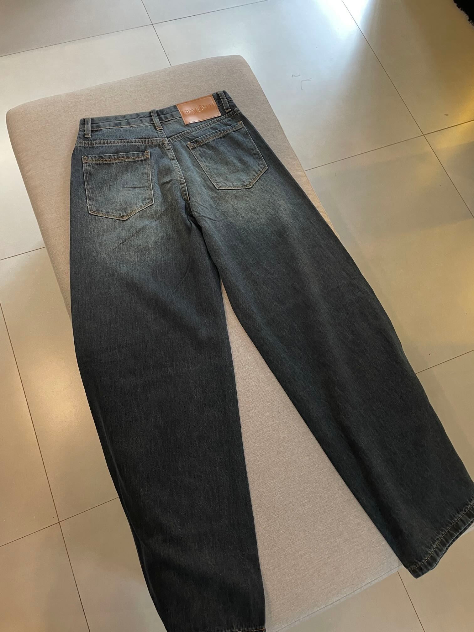 Calça Jeans Aplicações Brilho Tinto Marrom Consciência