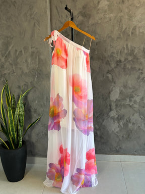 Vestido Longo Fluido Solto Floral