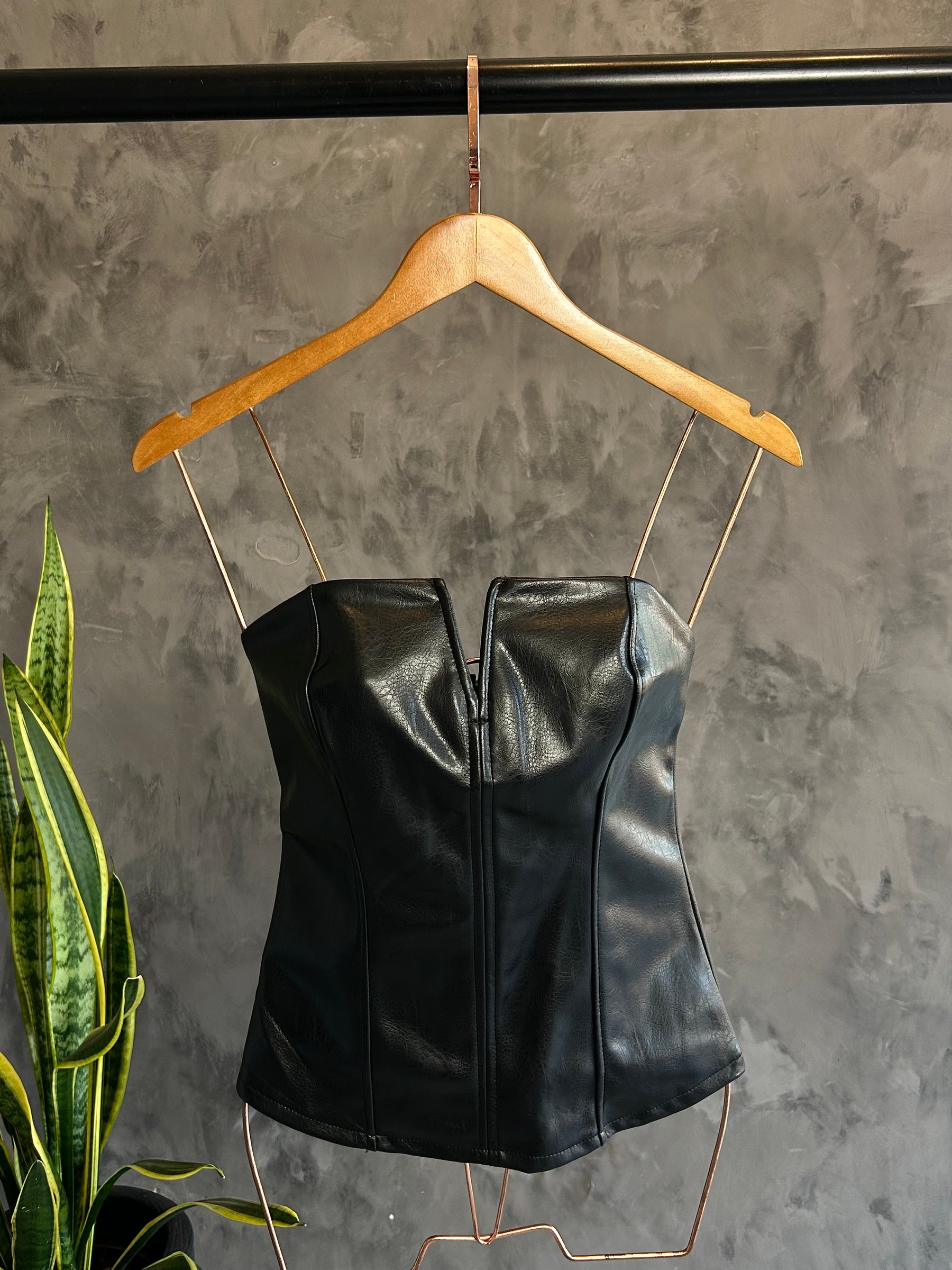 Blusa Corset Couro - Yeskla