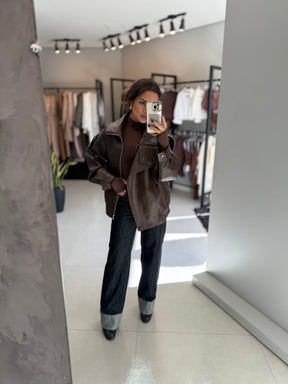 Jaqueta Couro Oversized