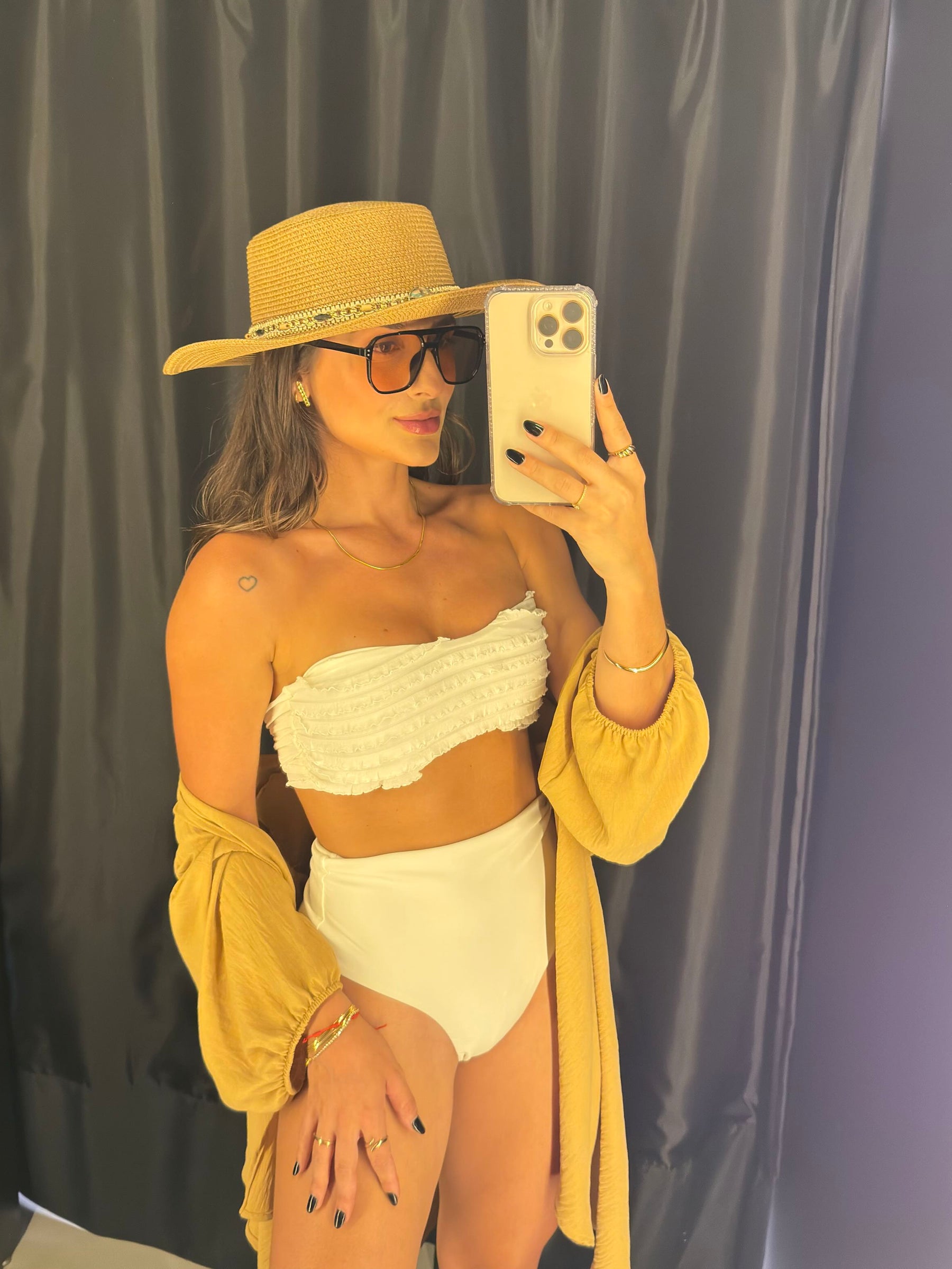 Biquíni faixa hot pant Off white
