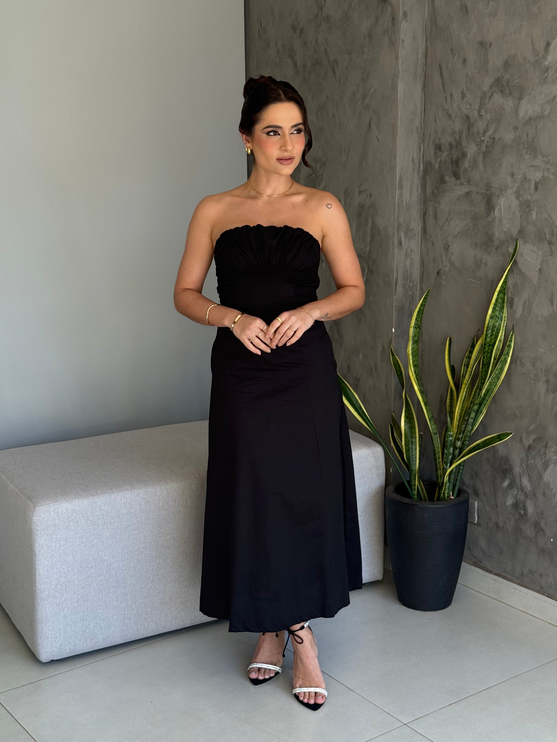 Vestido Solto Straplees Trocolini