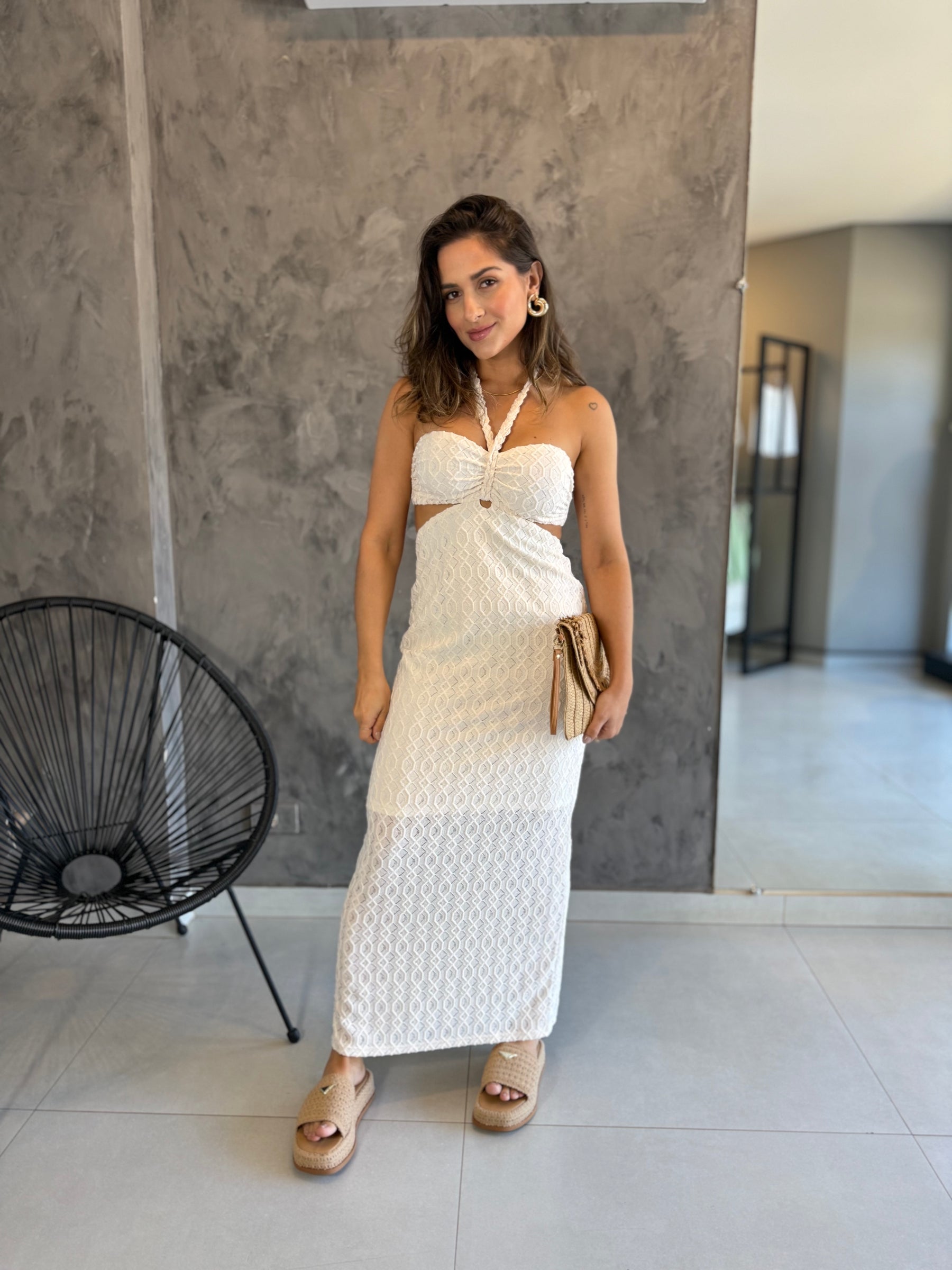 Vestido de Verão Crochet Praia - Naguchi