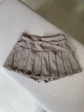 Mini Saia Alfaiataria de Pregas - Shorts Saia
