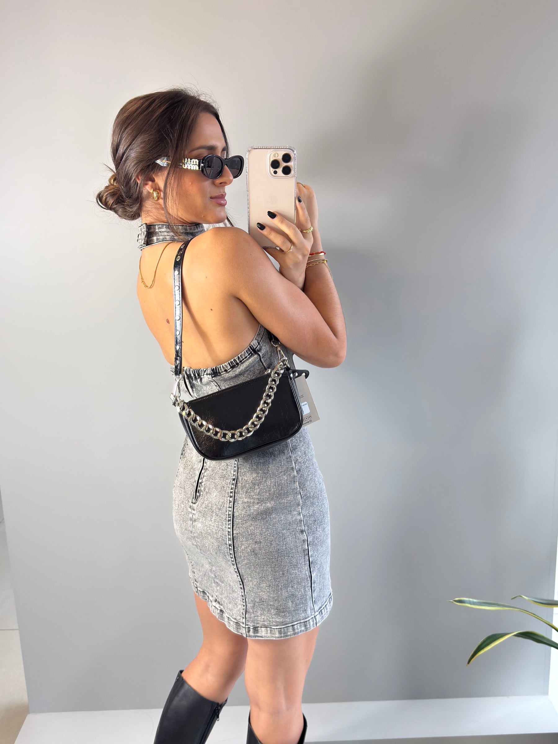 Vestido Curto Jeans Chocker