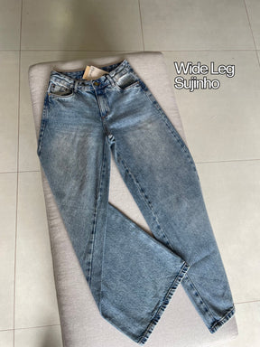 Calça Jeans Wide Leg Sujinho - Consciência